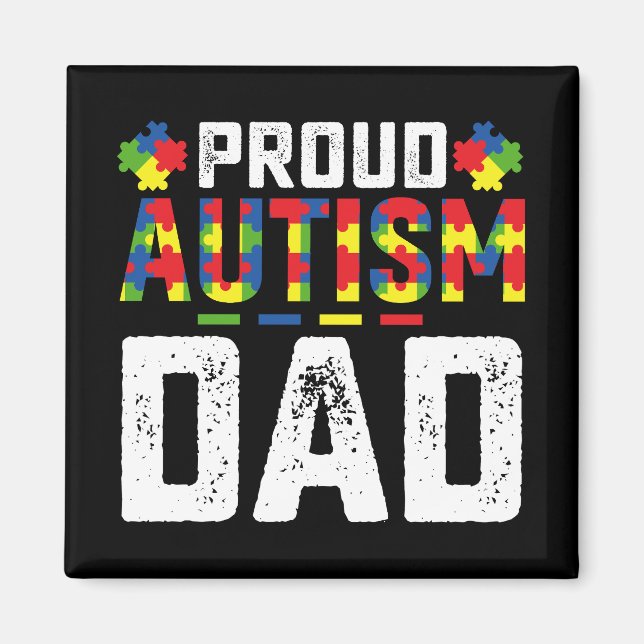 Aimant Fière Autisme Papa Sensibilisation Famille Autiste (Devant)