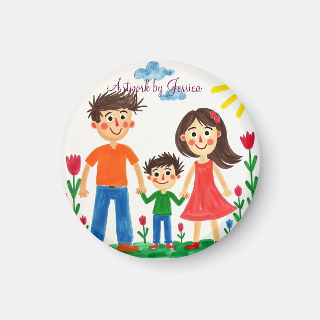 Aimant Fière de la peinture artistique de votre enfant (Devant)