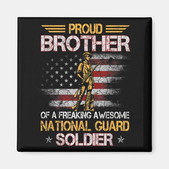 Aimant Fière Frère Du Soldat De La Garde Nationale Ancien (Devant)