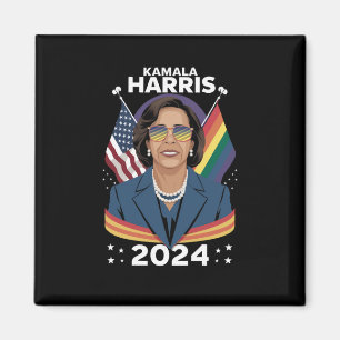 Aimant Fierté gay Kamala Harris 2024 Vice-présidente LGBT