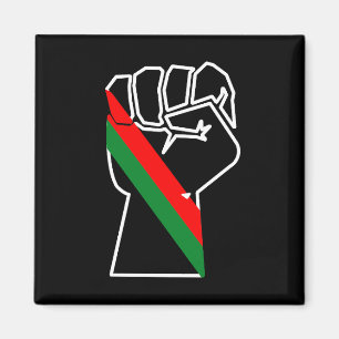 Aimant fierté noire drapeau rouge vert poing panafricain 