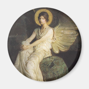 Aimant Figure ailée assise sur un rocher par Abbott Thaye