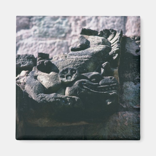 Aimant Figure de pierre sculptée Ruines mayas Copan Hondu (Devant)