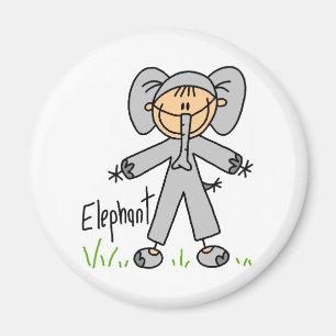 Aimant Figure De Stick Dans L'Aimant De Costume D'Éléphan