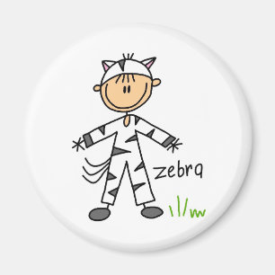 Aimant Figure De Stick Dans L'Aimant De Costume Zébrée