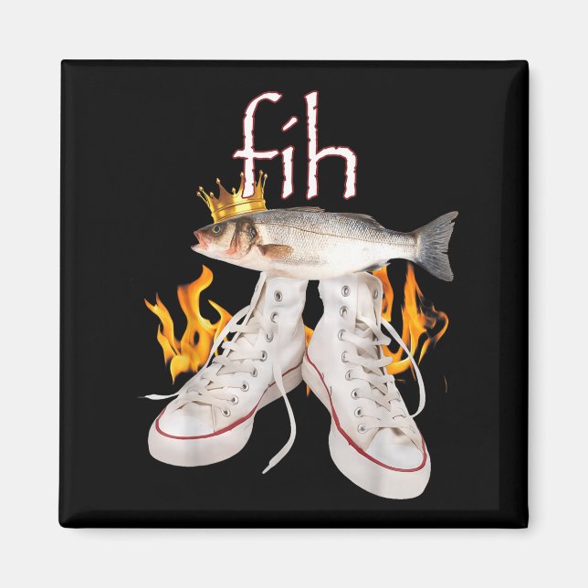 Aimant Fih Scute Ss Cute Sss Fish Funny Misspelled Fish M (Devant)