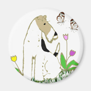 Aimant Fil Fox Terrier et papillons