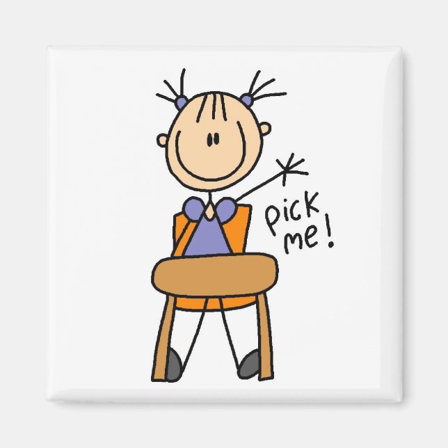 Aimant Fille à l'école (Devant)