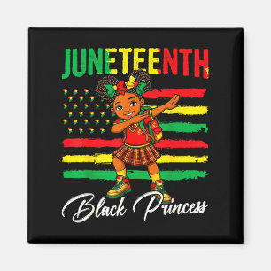 Aimant Fille afro Juneteenth faisant le dab princesse noi
