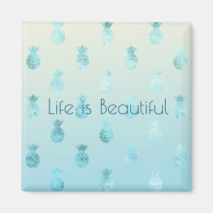Aimant Fille Aqua Glam Ombre ananas tropiques
