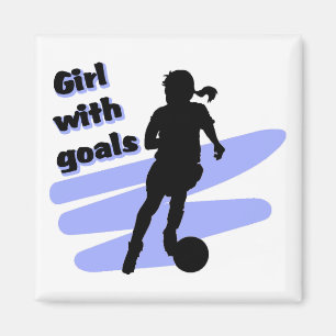 Aimant Fille avec l'aimant de buts