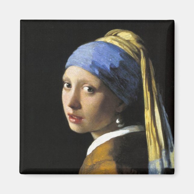 Aimant Fille avec une oreille perle (Devant)