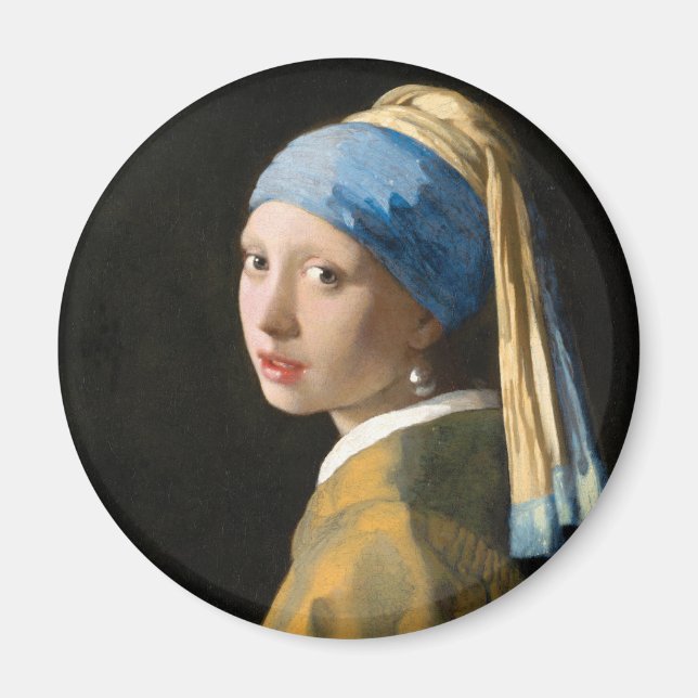 Aimant Fille avec une perle à oreille par Johannes Vermee (Devant)
