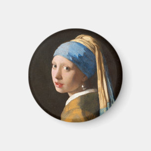 Aimant Fille avec une perle d'oreille Portrait Peinture