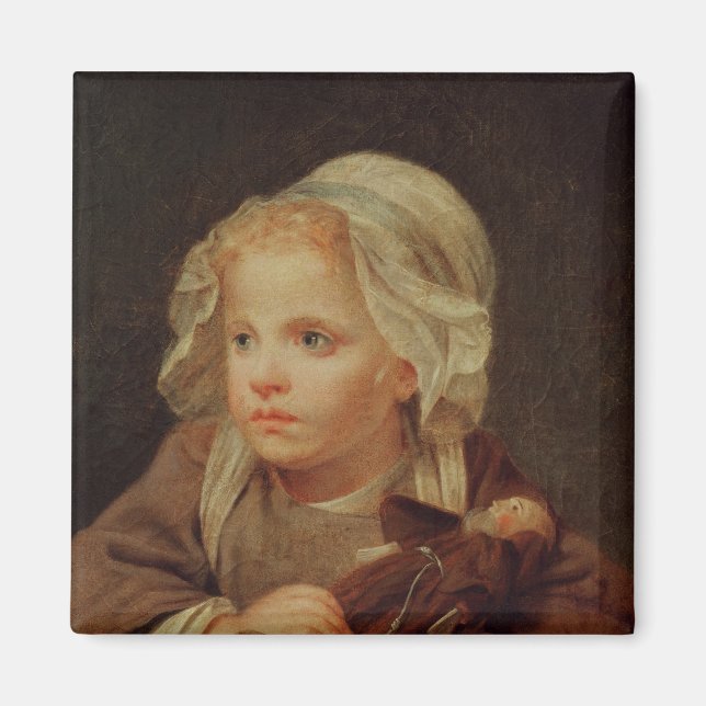 Aimant Fille avec une poupée (Devant)