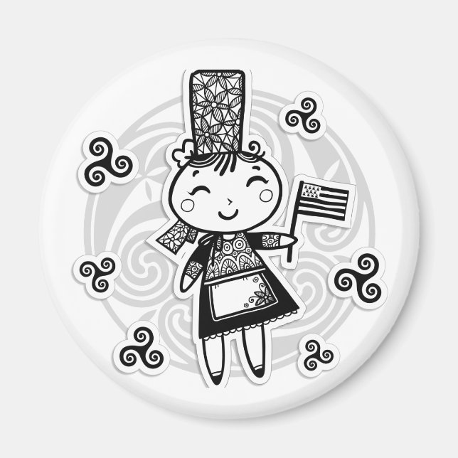 Aimant fille bretonne (Devant)