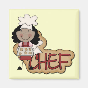 Aimant Fille chef Chemises et cadeaux afro-américains