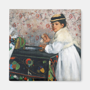 Aimant Fille dans un Casquette, Edgar Degas