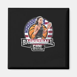 Aimant Fille de basket-ball Usa