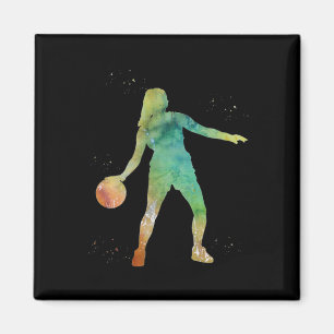 Aimant Fille De Basketball Jouant