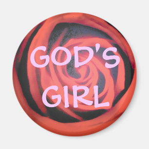 Aimant Fille de Dieu Rose Rouge