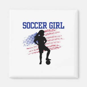 Aimant Fille de football Supportrice de football Stade de