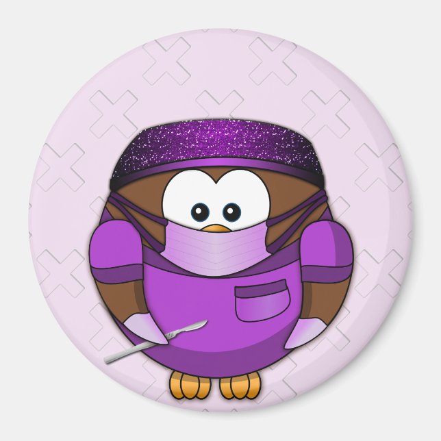 Aimant fille de hibou chirurgien (Devant)