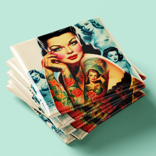 Aimant Fille de tatouage vieille école