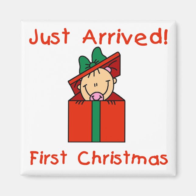 Aimant Fille de vacances juste Arrived Tshirts et cadeaux (Devant)