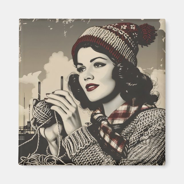 Aimant Fille et fils Vintage (Devant)