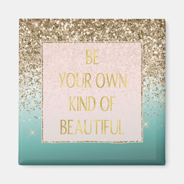 Aimant Fille Gold Glam Parties scintillant Mint Ombre (Devant)