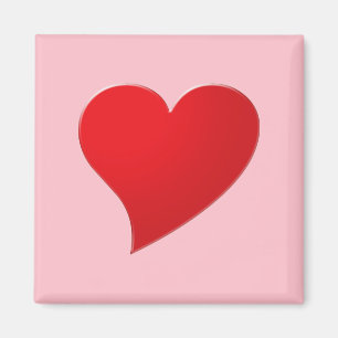 Aimant Fille moderne à gros coeur rose mignon Valentine