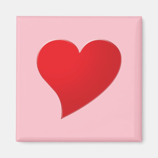 Aimant Fille moderne à gros coeur rose mignon Valentine (Devant)