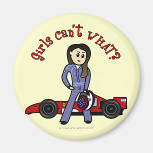 Aimant Fille pilote de voiture de course légère