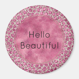 Aimant Fille rose glam Parties scintillant Empreinte de l