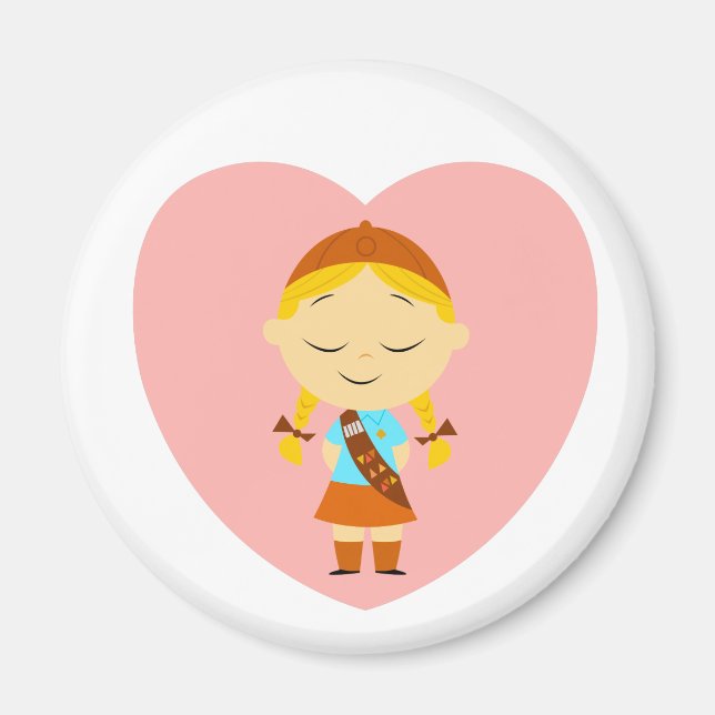 Aimant Fille Scout Brownie - Blonde (Devant)