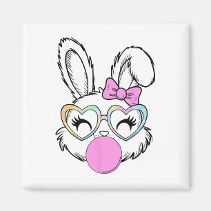 Aimant Filles Femmes Lapin Lapin Visage Rose Coquette Bow