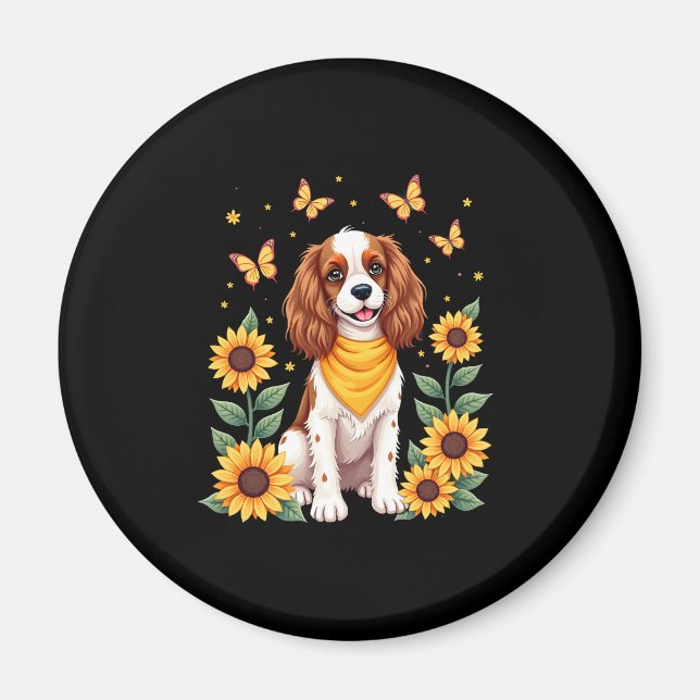 Aimant Filles Femmes Maman Cavalier King Charles Spaniel  (Devant)