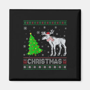 Aimant Filles Moose Xmas Arbre Éclairage de Noël moche