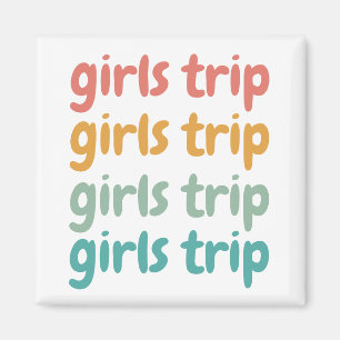 Aimant Filles Voyage Cute Retro Girls Week-end Getaway Va