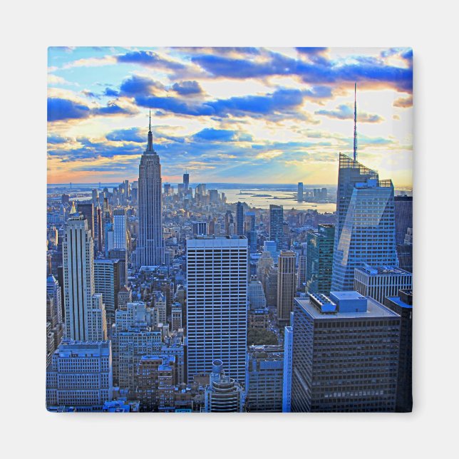 Aimant Fin de l'après-midi NYC Skyline à l'approche du co (Devant)