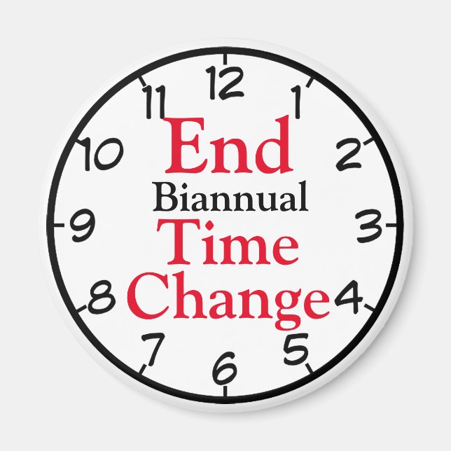 Aimant Fin du changement de temps bisannuel (Devant)