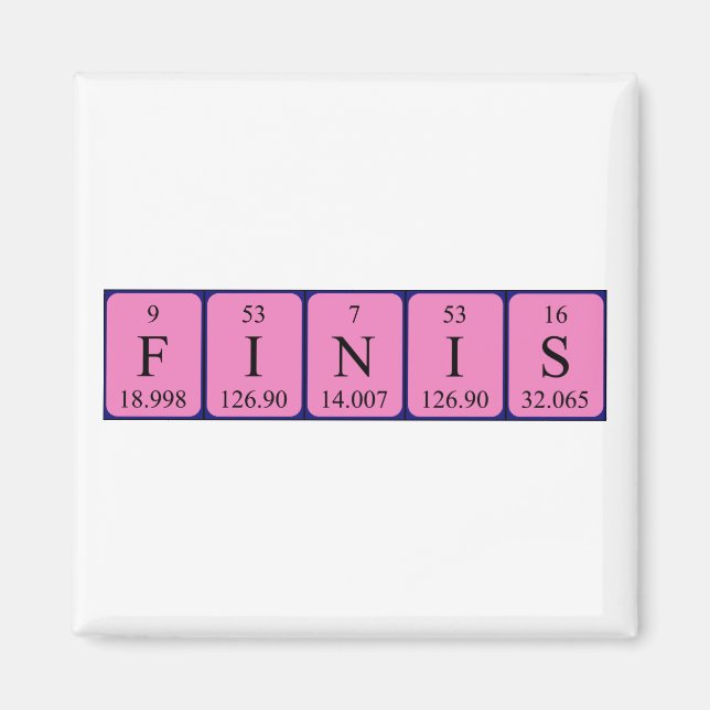 Aimant Finit l'aimant de nom de table périodique (Devant)