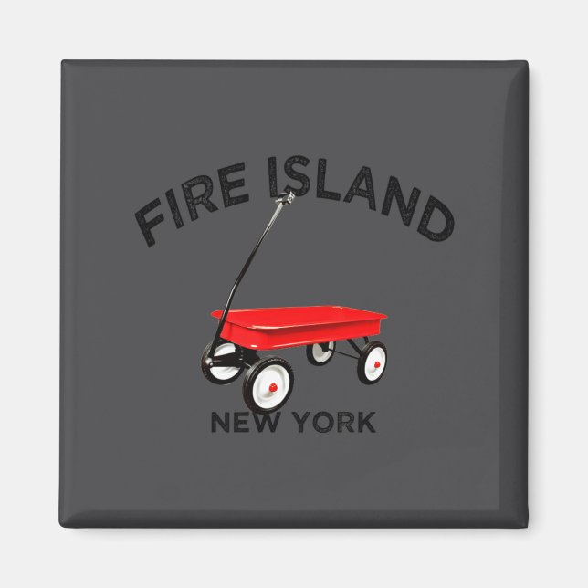 Aimant Fire Island Large Version Red Wagon Long Island Ny (Devant)