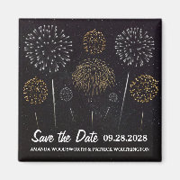 Fireworks Theme Black Gold Enregistrer La Date