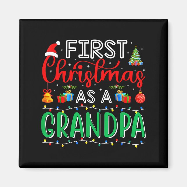 Aimant First Christmas As Grandpa Family Matching New Gra (Devant)