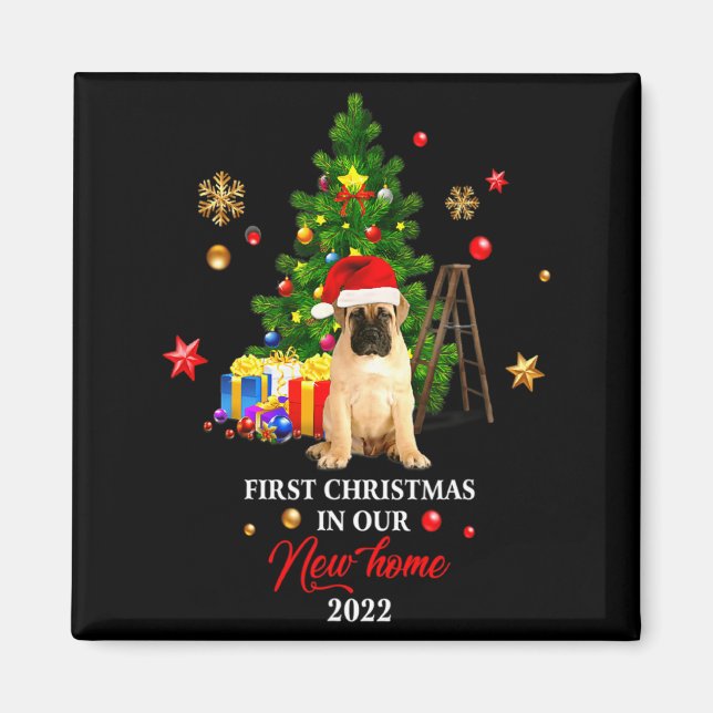 Aimant First Christmas In Our New Home Xmas Gift For Pug  (Devant)