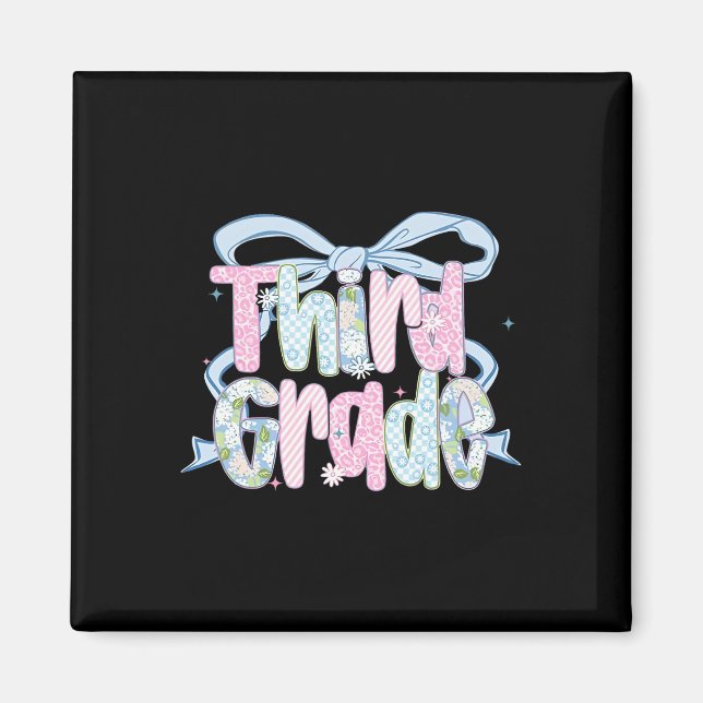 Aimant First Day Of Third Grade Floral Bundle For Teacher (Devant)