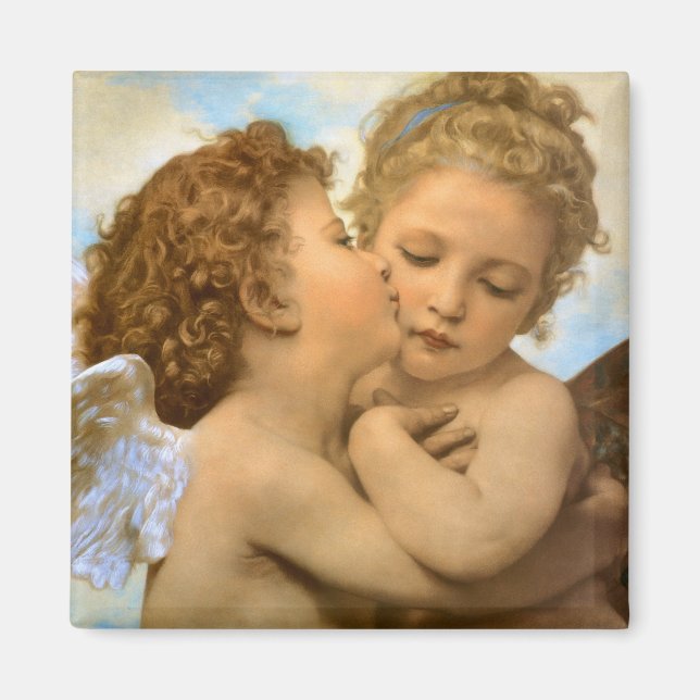 Aimant First Kiss (détail d'ange) par Bouguereau (Devant)
