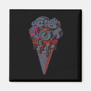 Aimant Fitness Crème glacée Cone Dumbbell Humour Gym Amat
